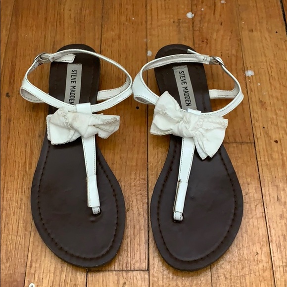Steve Madden Shoes - White bow sandals Steve Madden Shoes - White bow sandals